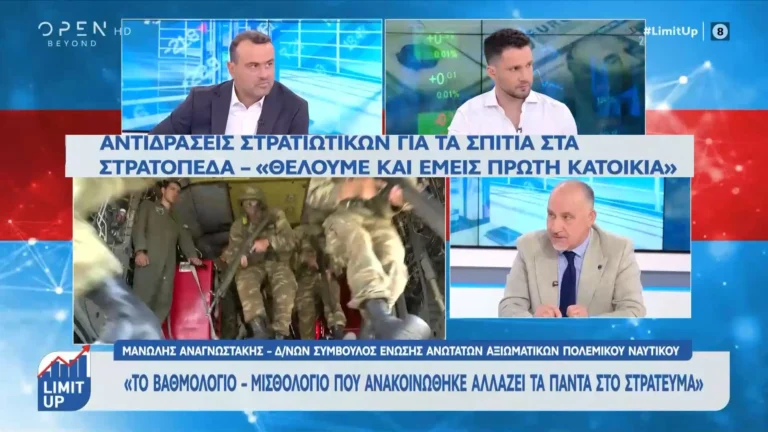 Αντιδράσεις Στρατιωτικών για νέο Βαθμολόγιο-Μισθολόγιο και για τα σπίτια στα Στρατόπεδα (BINTEO)